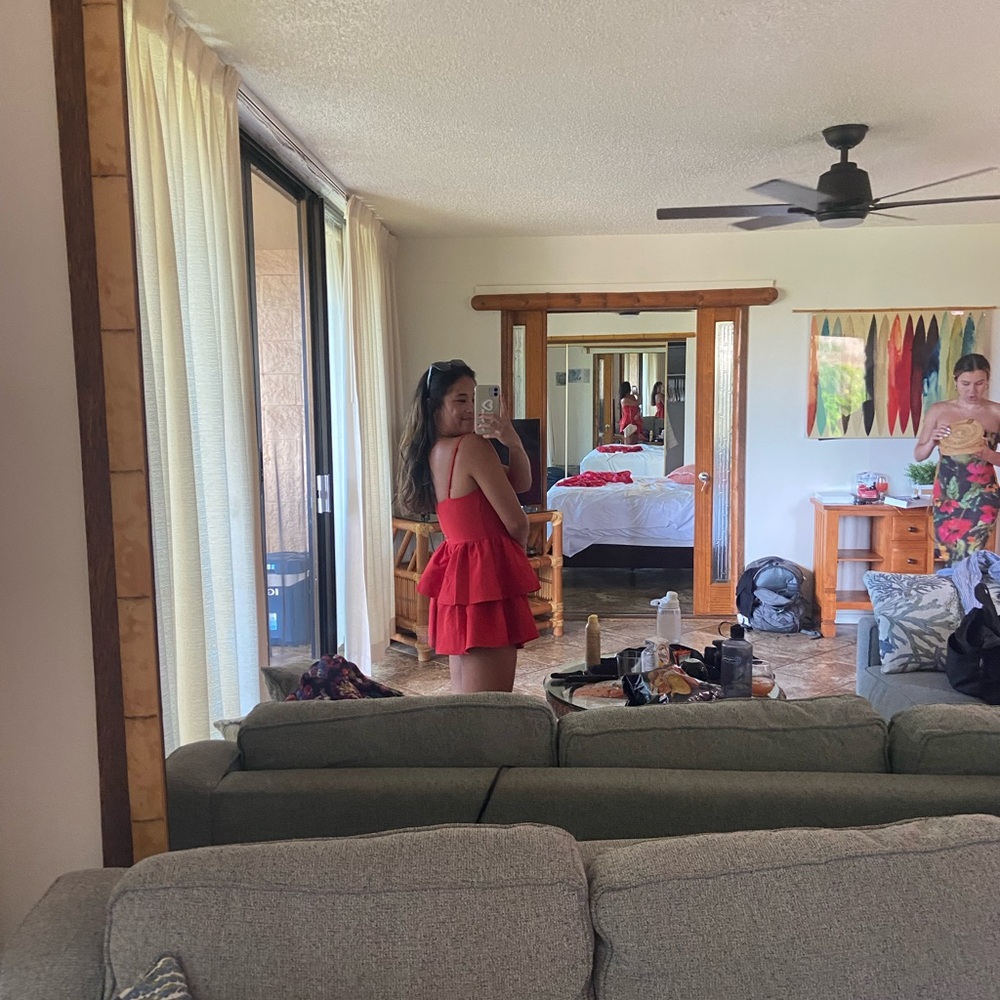 Red Ruffle Romper - Picture 4 of 4